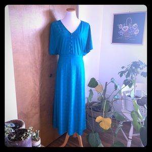 ZARA NWT BLUE 70’s VIBE DRESS - SIZE L